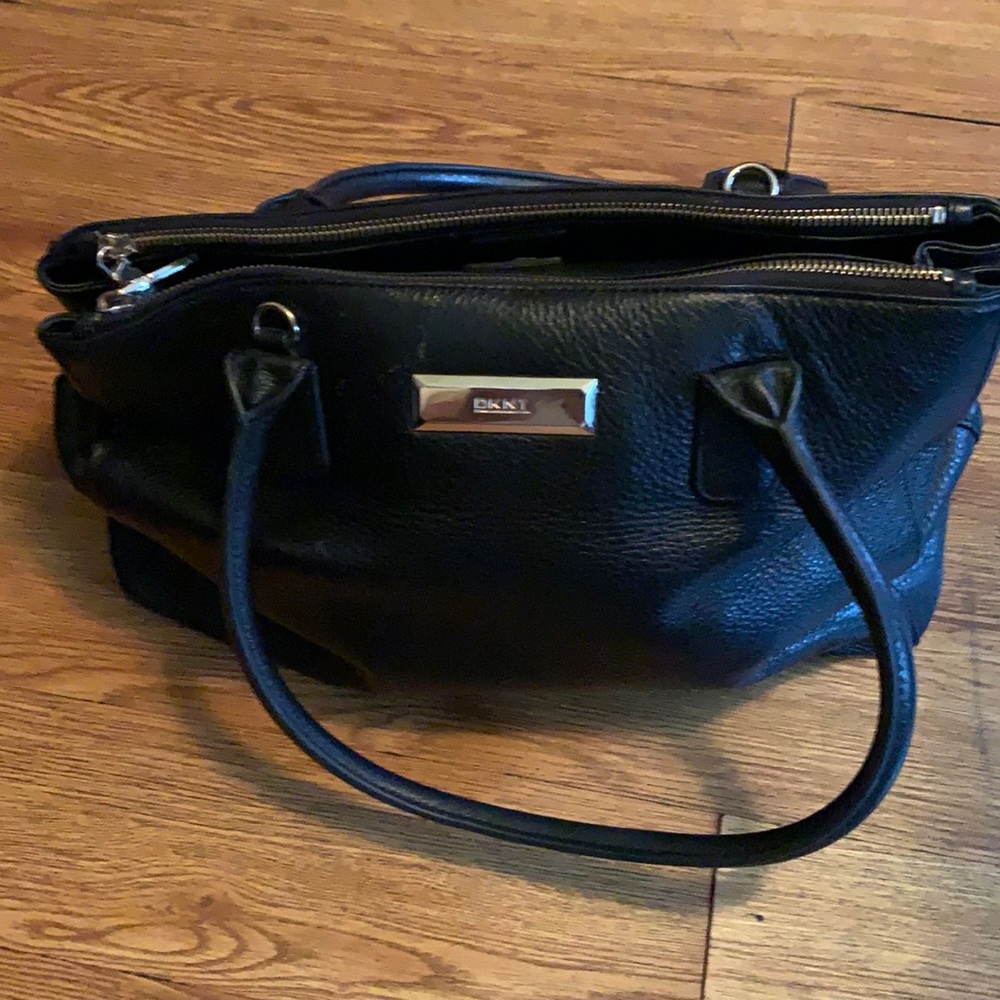 DKNY black leather purse